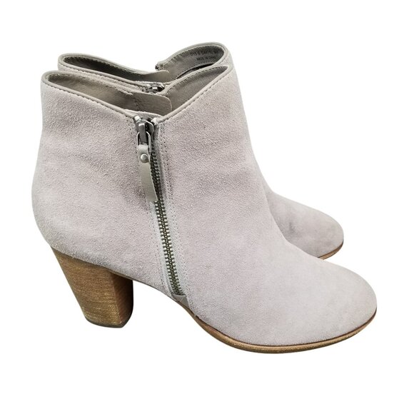 Cole Haan Shoes Womens Size 9.5 Hayes Taupe Brown Suede Side Zip Ankle Booties * - Picture 1 of 11